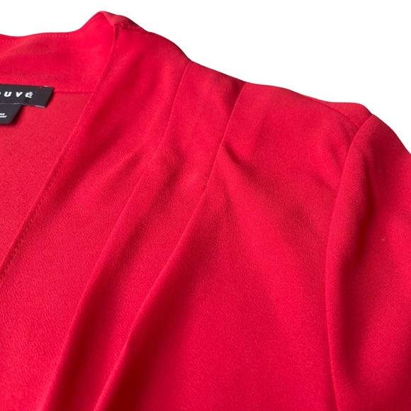 Trouvé Red Drape Front Ruched Blouse Long Sleeve V-Neck – Size Small - Picture 14 of 16